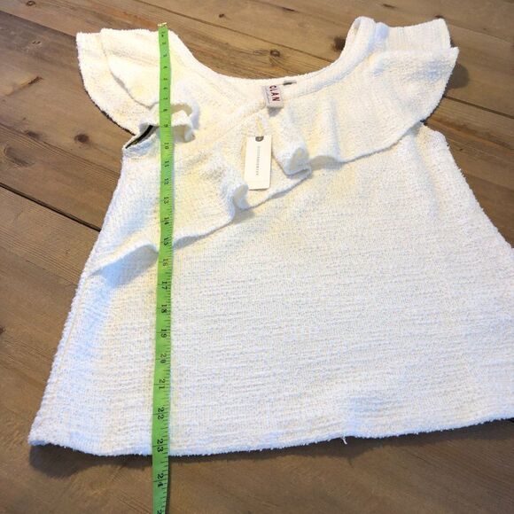 Anthropologie Dolan Cream Cotton Ruffle Top Size X Small NWT - Picture 10 of 12